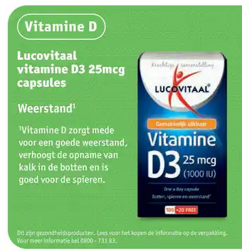 Kruidvat Lucovitaal Vitamine D3 25mcg Capsules aanbieding