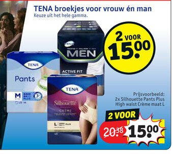 Kruidvat Tena Broekjes Voor Vrouw En Man 2 voor aanbieding