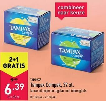ALDI Tampax compak aanbieding
