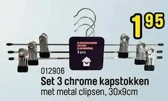 Happyland Set 3 chrome kapstokken aanbieding