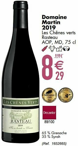 Cora Domaine martin 2019 les chênes verts rasteau aop md aanbieding