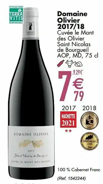 Cora Domaine olivier 2017-18 cuvée le mont des olivier saint nicolas de bourgueil aop aanbieding