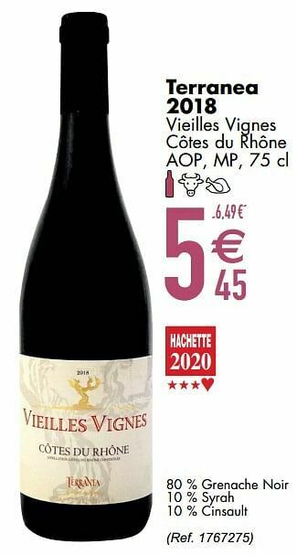Cora Terranea 2018 vieilles vignes côtes du rhône aop mp aanbieding