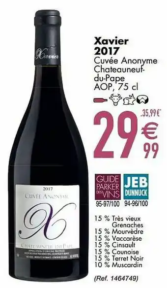 Cora Xavier 2017 cuvée anonyme chateauneufdu-pape aop aanbieding