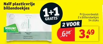 Kruidvat Naif Plasticvrije Billendoekjes 54 stuks 2 voor aanbieding