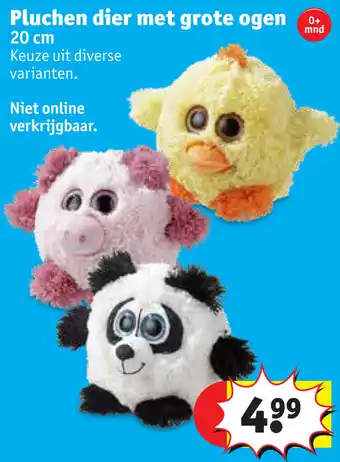 Kruidvat Pluchen dier met grote ogen 20cm aanbieding