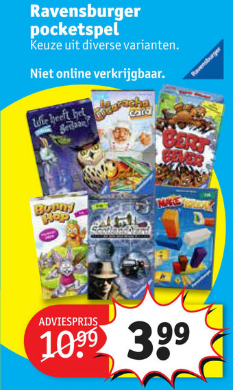 Kruidvat Ravensburger pocketspel aanbieding