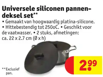 Kruidvat Universele siliconen pannen-deksel set aanbieding