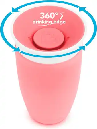 Bol.com Munchkin Miracle 360° de Originele Sippy Cup - Oefenbeker voor Baby’s - Anti-Lek Drinkbeker - 296ml - Roze aanbieding