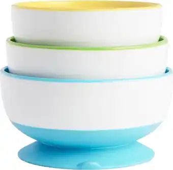 Bol.com 3 stay put suction bowls/ 3 kommetjes met zuignappen geel aanbieding