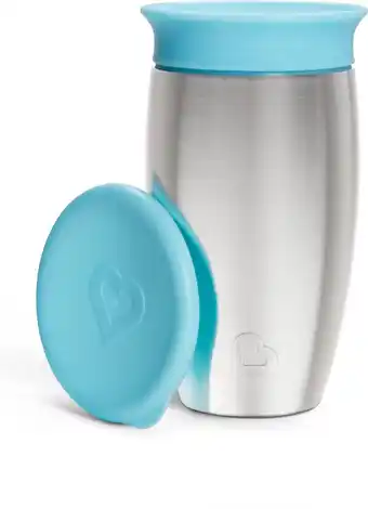 Bol.com Munchkin Miracle 360° Roestvrijstalen Sippy Cup - Koelt tot 10 uur - Anti-Lek Drinkbeker - 266ml - Blauw aanbieding