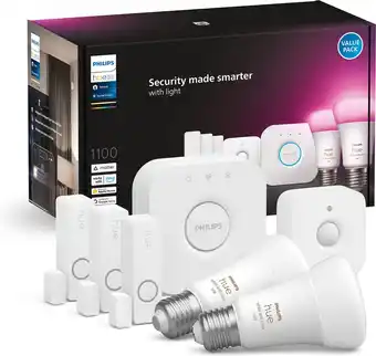 Bol.com Philips Hue Secure starterkit - wit en gekleurd licht - E27 aanbieding