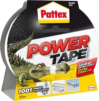 Bol.com Pattex Power Tape 25m WIT- Ducttape Ducktape - Waterdicht - Extreem sterk - Premium Grip - Duct Duck tape aanbieding