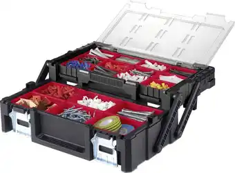 Bol.com Keter Cantilever Duo Gereedschapsorganiser - S (18 inch) - 45,8x24x14,5cm - Zwart/Rood aanbieding