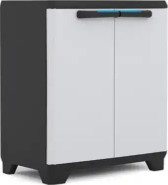 Bol.com Keter Linear Opbergkast laag - 1 plank- 39x68x90cm - Zwart/Grijs aanbieding