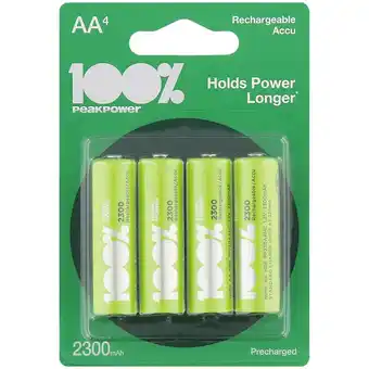 100% PeakPower oplaadbare batterijen AA