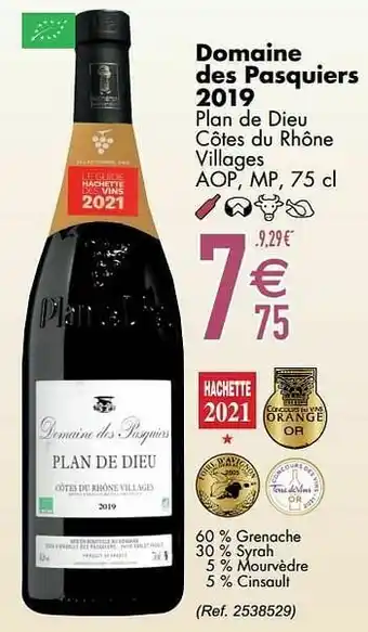 Cora Domaine des pasquiers 2019 plan de dieu côtes du rhône villages aop mp aanbieding