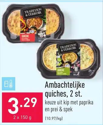 Ambachtelijk quiches, 2 st. 2 x 150g