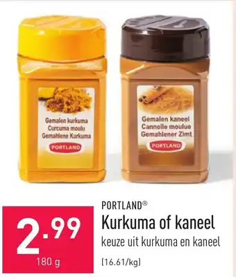 ALDI Kurkuma of kaneel 180g aanbieding