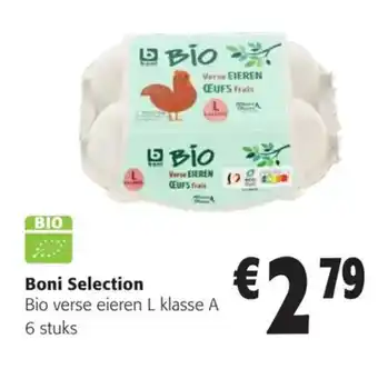Colruyt Boni Selection Bio verse eieren L klasse A 6 stuks aanbieding