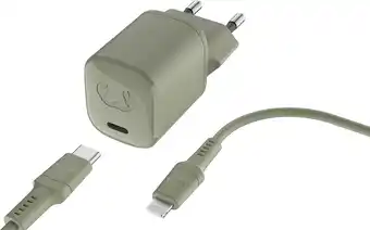 Krëfel 20 W USB C Mini netstroomlader met Power Delivery + Lightning-kabel - Dried Green - 2 m aanbieding