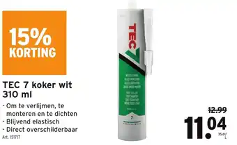 GAMMA TEC 7 koker wit 310 ml aanbieding
