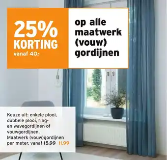 GAMMA op alle maatwerk (vouw) gordijnen aanbieding