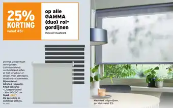 GAMMA op alle GAMMA (duo) rolgordijnen aanbieding