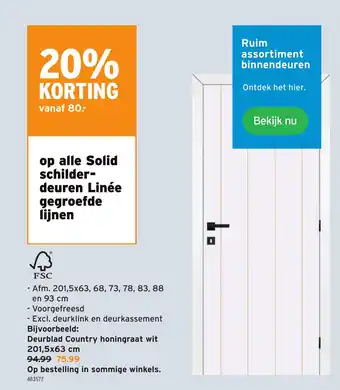 op alle Solid schilderdeur Linea gegroefde lijnen
