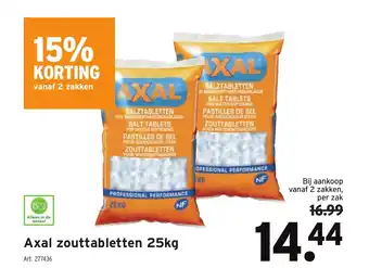 GAMMA Axal zouttabletten 25kg aanbieding