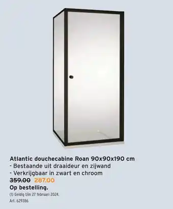 GAMMA Atlantic douchecabine Roan 90x90x190 cm aanbieding