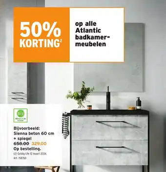 GAMMA Sienna beton 60 cm + spiegel aanbieding