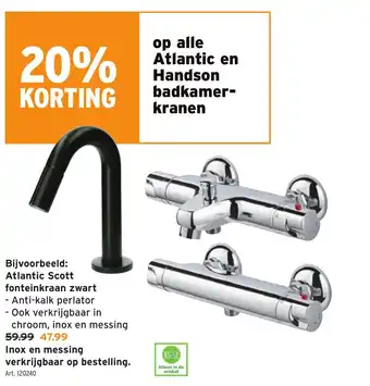GAMMA Atlantic Scott fonteinkraan zwart aanbieding