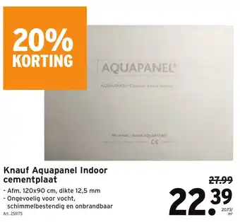 GAMMA Knauf Aquapanel Indoor cementplaat aanbieding