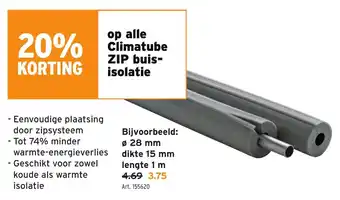 GAMMA op alle Climatube ZIP buis-isolatie aanbieding