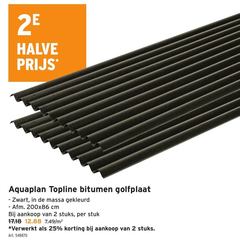 Aquaplan Topline bitumen golfplaat promotie bij GAMMA