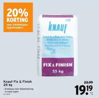 GAMMA Knauf Fix & Finish 25 kg aanbieding