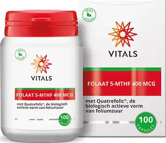 Bol.com Vitals - Folaat 5-MTHF - 400 mcg - 100 capsules - met Quatrefolic , de biologisch actieve vorm van foliumzuur aanbieding