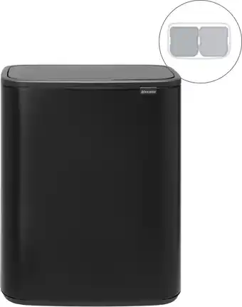 Brabantia Bo Touch Bin Prullenbak Afvalscheiding - 2 x 30 liter - Matt Black