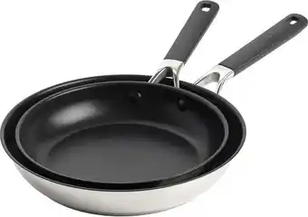 Bol.com KitchenAid Classic Stainless Steel koekenpannenset 2-delig ø24+28cm - RVS - inductie aanbieding