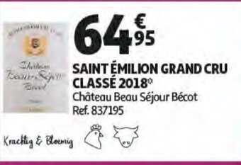 Auchan Saint Emilion Grand Cru Classe 2018 aanbieding