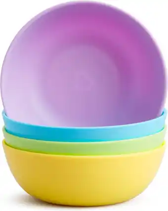 Bol.com Munchkin Multi Gekleurde Kommetjes voor Kinderen - Vrolijke Kleurtjes - Magnetron- en Vaatwasserbestendig - Per 4 Stuks aanbieding