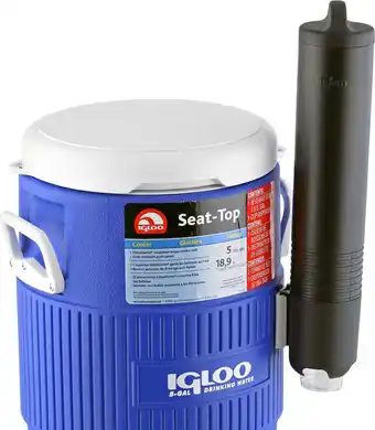 Bol.com Igloo 5 Gallon Seat Top - Drankdispenser / drankkoeler inclusief bekerhouder - 19 Liter - Blauw aanbieding