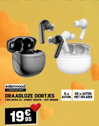 Electro Depot DRAADLOZE OORTJES aanbieding