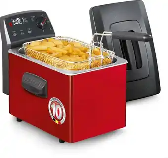 Bol.com Fritel Turbo SF 4153 - Frituurpan/friteuse 3l + 2300W - ook voor vast vet - rood aanbieding
