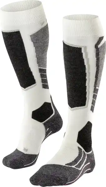Bol.com FALKE SK2 Skiën anti blaren, anti zweet merinowol wintersportsokken dames wit - Maat 39-40 aanbieding