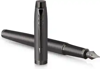 Bol.com Parker IM Monochrome vulpen | blauwe inkt | gunmetal afwerking en details | fijne punt | geschenkverpakking aanbieding