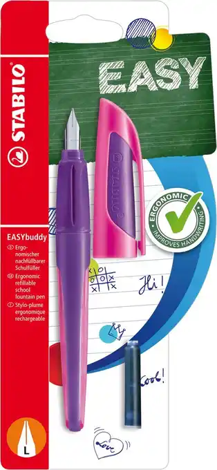 Bol.com STABILO EASYbuddy - Ergonomische Vulpen - Paars/Magenta - L Punt Speciaal Voor Linkshandigen aanbieding