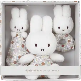 Bol.com Little Dutch x Nijntje - Giftset Vintage Little Flowers - Knuffel, knuffeldoekje en rammelaar aanbieding