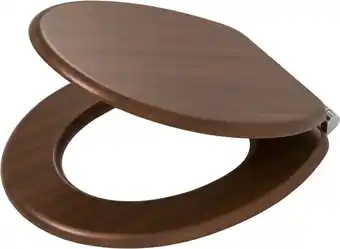 Bol.com Tiger Douglas - WC bril - Toiletbril met deksel - Soft Close - MDF - Walnoot aanbieding